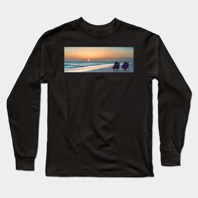 Sunset on Holmes Beach Long Sleeve T-Shirt by adrianbrockwell